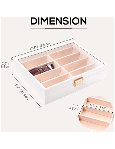 Organizador de Gafas de Sol ProCase Madera 8 Compartimentos