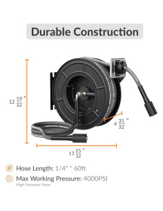 Carrete de Manguera Giraffe Tools 60ft Acero 4000 PSI 2