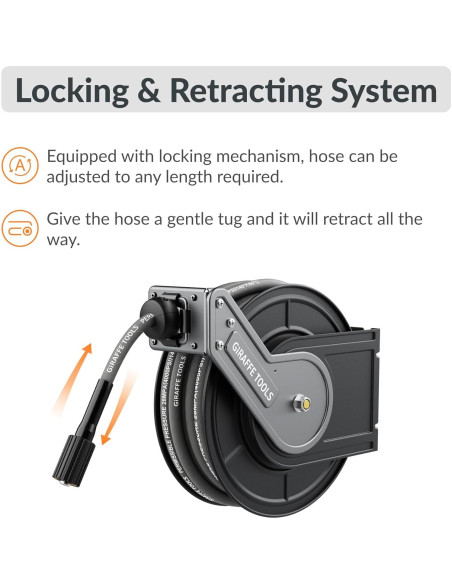 Carrete de Manguera Giraffe Tools 60ft Acero 4000 PSI