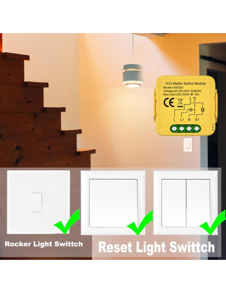 Módulo Interruptor Inteligente Matter 2 Gang - Control Remoto