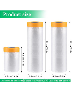 Paquete de 6 rollos de cinta KUANVE 0.55x20m pre-adhesiva 2