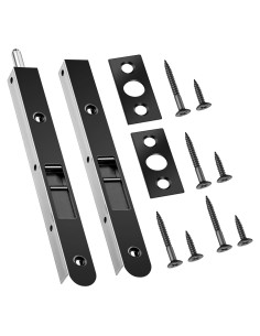 Paquete de 2 pestillos empotrados Ceoighe 17,78 cm negro