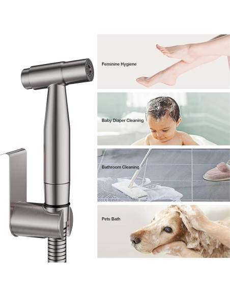 Rociador de Bidet APPVIP Acero Inoxidable con Manguera 150 cm