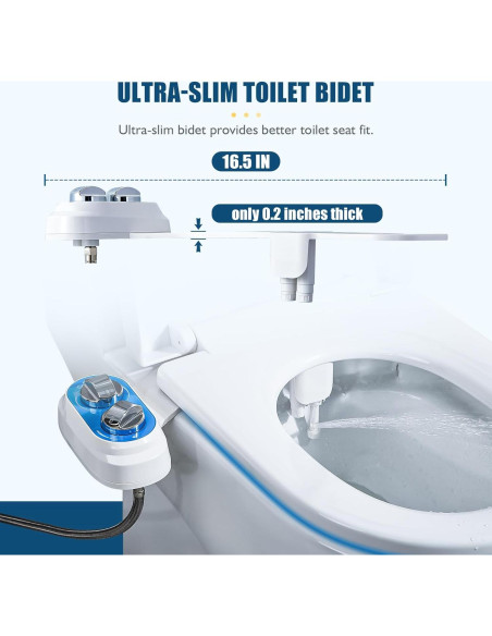 Bidet No Eléctrico FOOFOO Doble Boquilla Ajustable 0.87kg