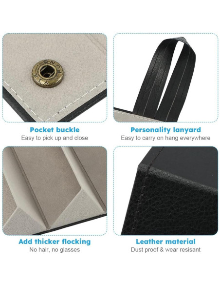 Estuche de Viaje para Gafas JIANWEI 3 Ranuras Negro