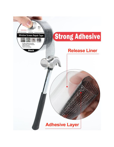 Cinta de Reparación de Pantallas Wohohoho 7,6 m Negra