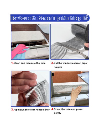 Cinta de Reparación de Pantallas Wohohoho 7,6 m Negra