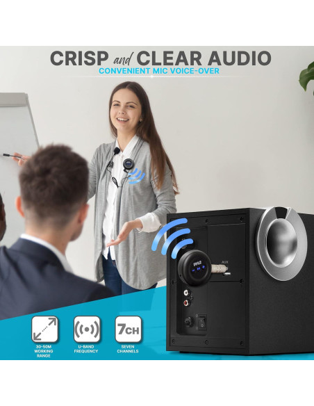 Transmisor Receptor Inalámbrico Pyle PDWMU20 3.5mm AUX