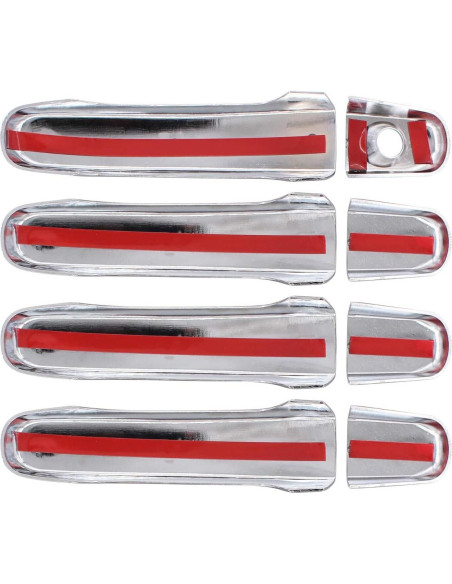 Juego de manijas de puerta y tapas espejo NewYall Cromadas