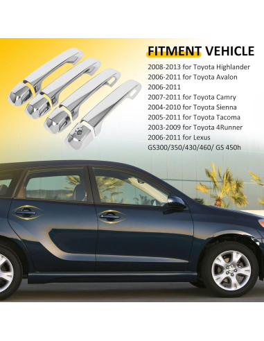 Cubiertas de Manijas de Puerta OCPTY 4 Piezas Toyota Highlander 2008-2013