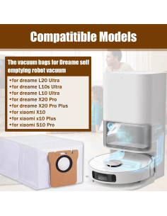 8 Bolsas de Polvo TIPOPOM para Aspiradora Dreametch L20 Ultra 2