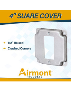 Cubierta Eléctrica Cuadrada Airmont 4" 2-Gang Elevada 2