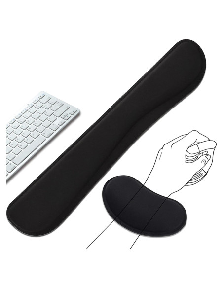 Juego de Reposamuñecas Ergonómico Pure Choice Negro