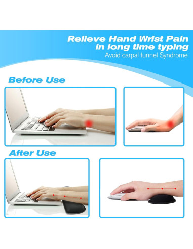 Juego de Reposamuñecas Ergonómico Pure Choice Negro