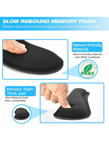 Juego de Reposamuñecas Ergonómico Pure Choice Negro