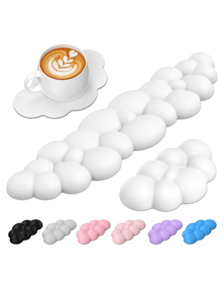 Reposamuñecas ergonómico TECKNET Cloud blanco con soporte