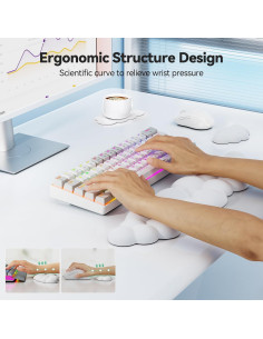 Reposamuñecas ergonómico TECKNET Cloud blanco con soporte 2