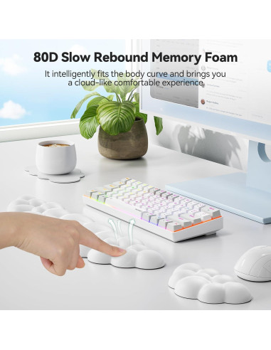 Reposamuñecas ergonómico TECKNET Cloud blanco con soporte