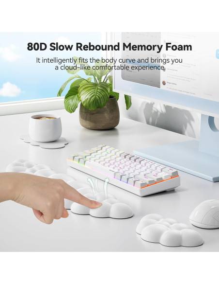 Reposamuñecas ergonómico TECKNET Cloud blanco con soporte