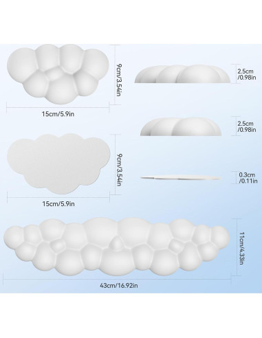 Reposamuñecas ergonómico TECKNET Cloud blanco con soporte