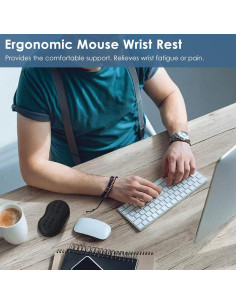 Reposamuñecas Ergonómico Vankey Negro con Espuma Viscoelástica 2