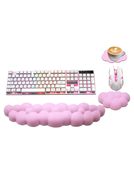 Reposamuñecas Cloud NEENALO Ergonomico Rosa 3 Piezas