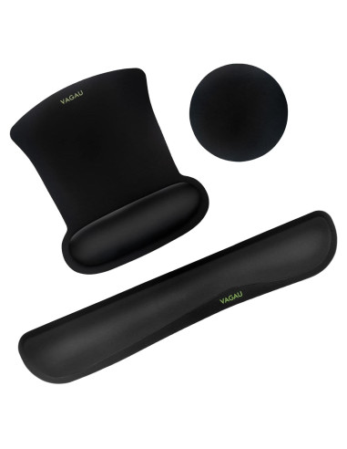 Soporte de Muñeca y Alfombrilla VAGAU Ergonómico Negro
