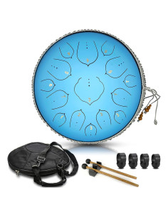 Tambor de Lengua de Acero Aogbra 14" 15 Notas Clave D Azul Aqua