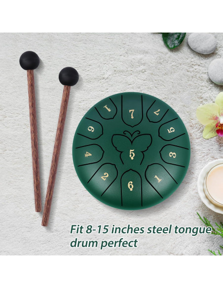 Juego de Mallets para Tambor de Lengua de Acero 6-14"