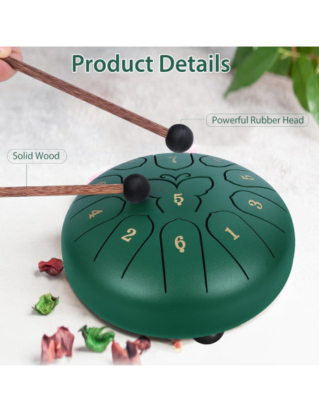 Juego de Mallets para Tambor de Lengua de Acero 6-14"