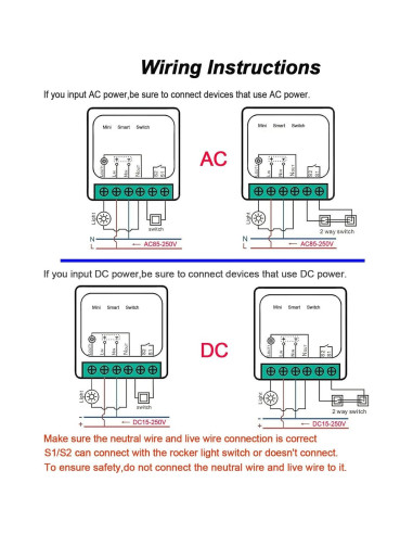Interruptor de Luz Inteligente WiFi Bkiyougo 4 Paquete 16A