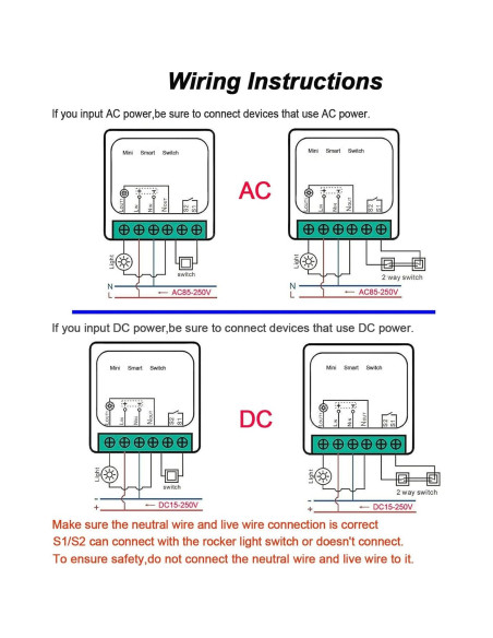 Interruptor de Luz Inteligente WiFi Bkiyougo 4 Paquete 16A