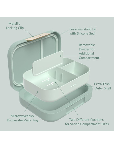 Funda de Almuerzo Bentgo Modern 1.24L Verde Menta a Prueba de Fugas