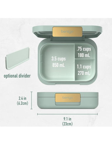 Funda de Almuerzo Bentgo Modern 1.24L Verde Menta a Prueba de Fugas