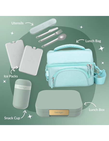 Funda de Almuerzo Bentgo Modern 1.24L Verde Menta a Prueba de Fugas