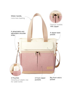 Bolsa Térmica Impermeable JOYHILL 16.2L Rosa para Almuerzo 2