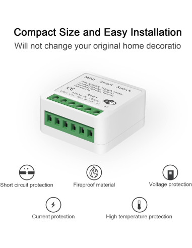 Interruptor de Luz Inteligente WiFi Bkiyougo 4 Paquete 16A