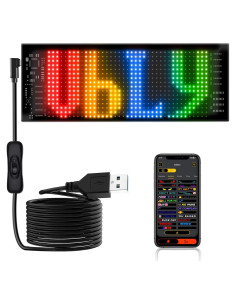 Cartel LED Programable Miootly 17.78x7.62cm Control App