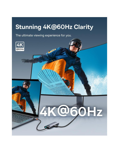 Baseus Hub USB-C 7-en-1 HDMI 4K 60Hz 3 USB3.0 SD TF