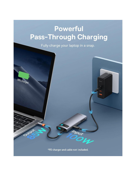 Baseus Hub USB-C 7-en-1 HDMI 4K 60Hz 3 USB3.0 SD TF