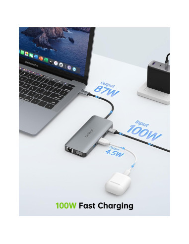 Estación de Acoplamiento USB C 11 en 1 Omars Doble Monitor