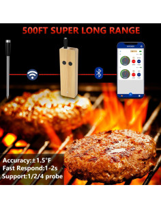Termómetro Digital Inalámbrico HIODS XION BBQ 2 Probes 100m 2
