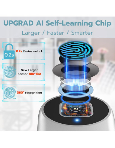 Candado Biométrico Dhiedas P2C 6" Plata Bluetooth