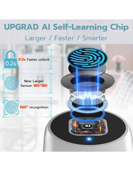 Candado Biométrico Dhiedas P2C 6" Plata Bluetooth