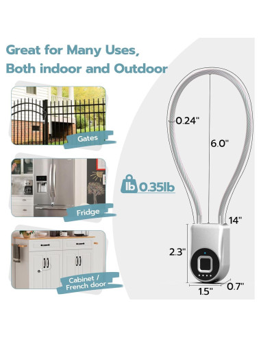 Candado Biométrico Dhiedas P2C 6" Plata Bluetooth