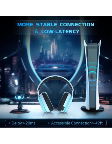 Auriculares Gaming Inalámbricos Gtheos Captain 300 - Blanco