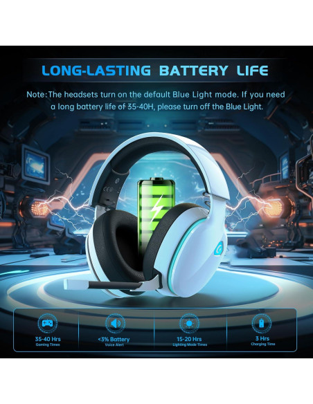 Auriculares Gaming Inalámbricos Gtheos Captain 300 - Blanco