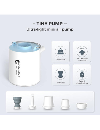 Bomba de Aire Portátil FLEXTAILGEAR 1300mAh Azul