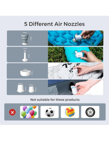 Bomba de Aire Portátil FLEXTAILGEAR 1300mAh Azul