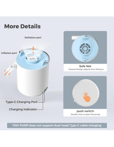 Bomba de Aire Portátil FLEXTAILGEAR 1300mAh Azul